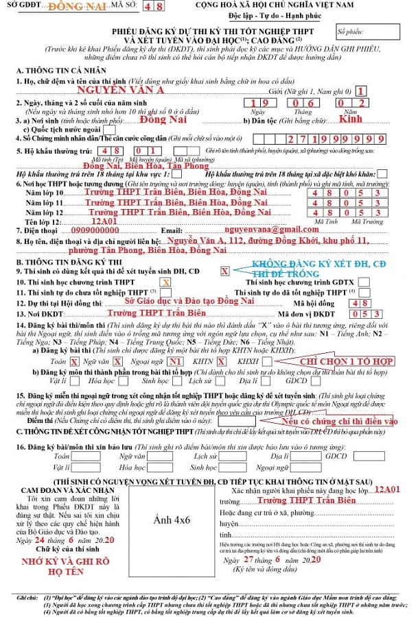 KẾ HOẠCH VÀ HƯỚNG DẪN HỌC SINH VIẾT HỒ SƠ THI TỐT NGHIỆP THPT NĂM 2020