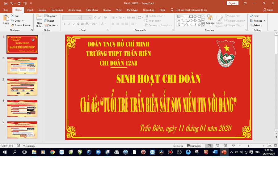 Sinh hoạt chính trị theo chủ điểm với chủ đề “Tuổi trẻ Trấn Biên sắt son niềm tin với Đảng”