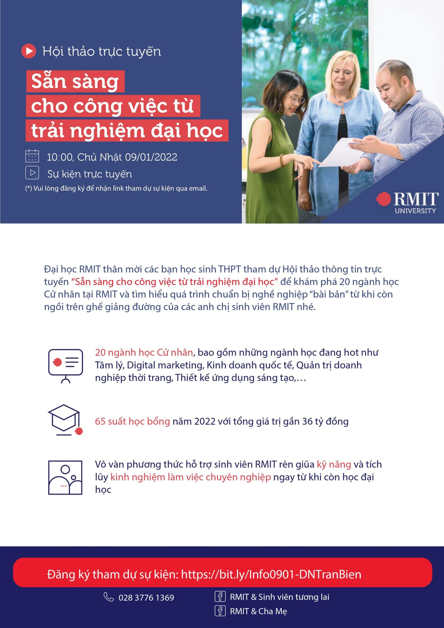 Đại học RMIT_Hội thảo trực tuyến “Sẵn sàng cho công việc từ trải nghiệm đại học” Tháng 01, 2022
