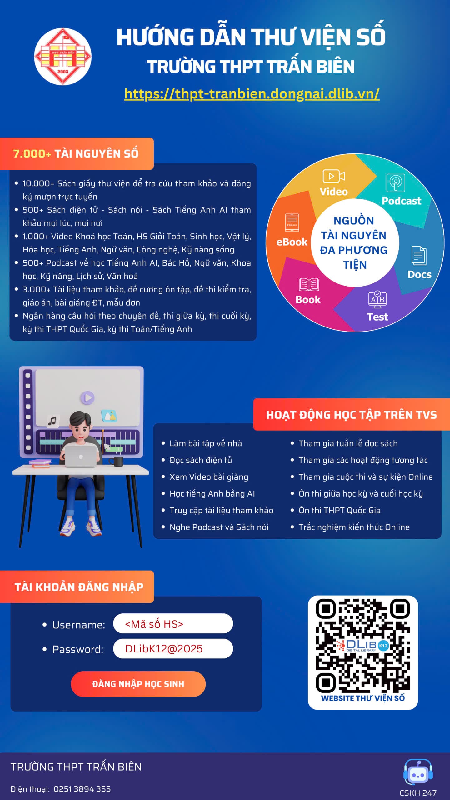 Thư viện số dành cho giáo viên và học sinh trường THPT Trấn Biên (miễn phí 100%)
